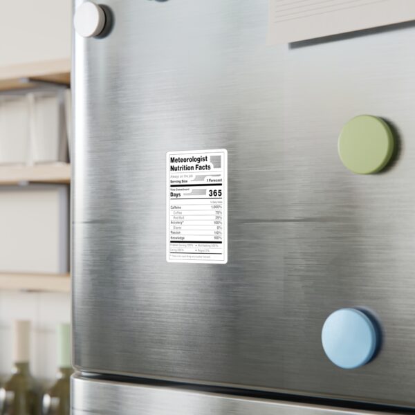Meteorologist Nutrition Facts Vinyl Decal - Image 2