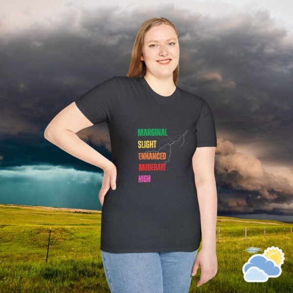 SPC Convective Outlook Scale Unisex T-Shirt (Softstyle) - Image 5
